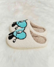 Melody Love Heart Print Plush Slippers