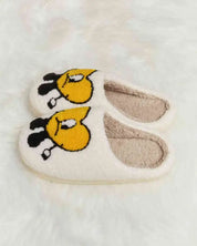 Melody Love Heart Print Plush Slippers