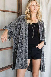 Metallic Animal Print Kimono