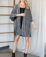 Metallic Animal Print Kimono