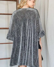 Metallic Animal Print Kimono