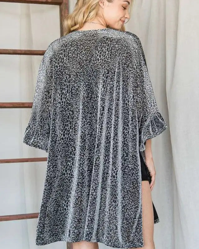 Metallic Animal Print Kimono