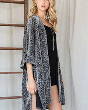 Metallic Animal Print Kimono