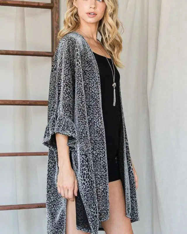 Metallic Animal Print Kimono