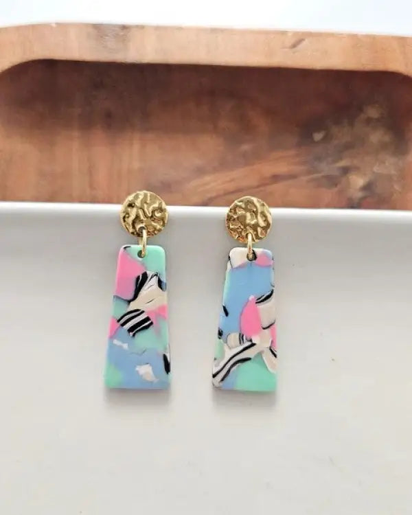 Mia Mini Earrings - 80’s Pastel - Pastel / OneSize