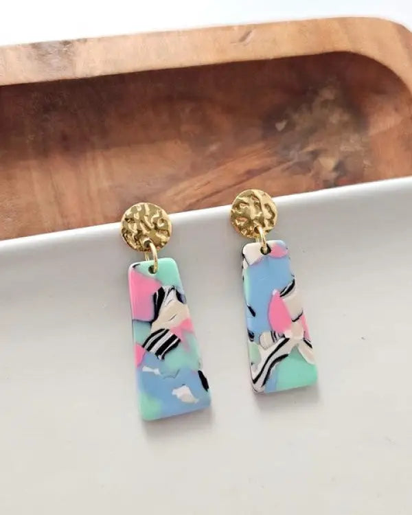 Mia Mini Earrings - 80’s Pastel - Pastel / OneSize