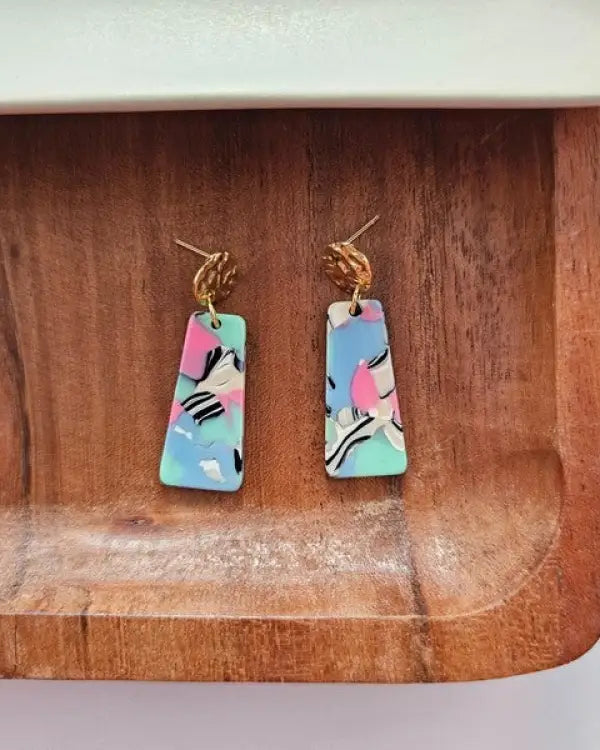 Mia Mini Earrings - 80’s Pastel - Pastel / OneSize