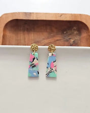 Mia Mini Earrings - 80’s Pastel - Pastel / OneSize