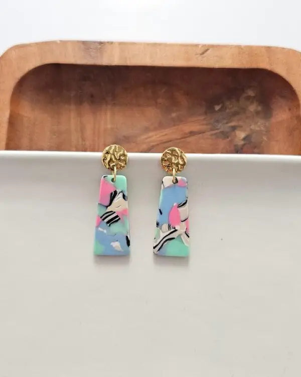 Mia Mini Earrings - 80’s Pastel - Pastel / OneSize