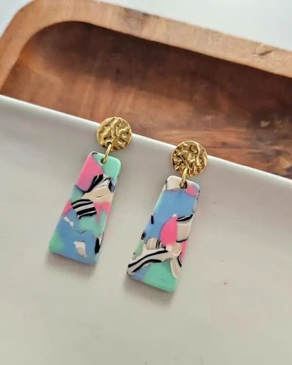 Mia Mini Earrings - 80’s Pastel - Pastel / OneSize