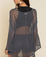 Micah Loose Fit See-Through Boat Sweater