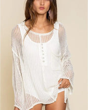 Micah Loose Fit See-Through Boat Sweater