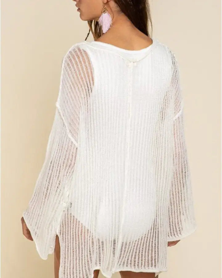 Micah Loose Fit See-Through Boat Sweater