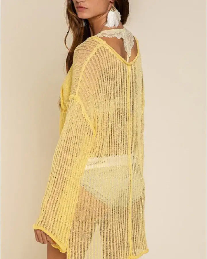 Micah Loose Fit See-Through Boat Sweater