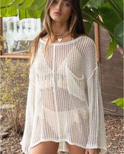 Micah Loose Fit See-Through Boat Sweater