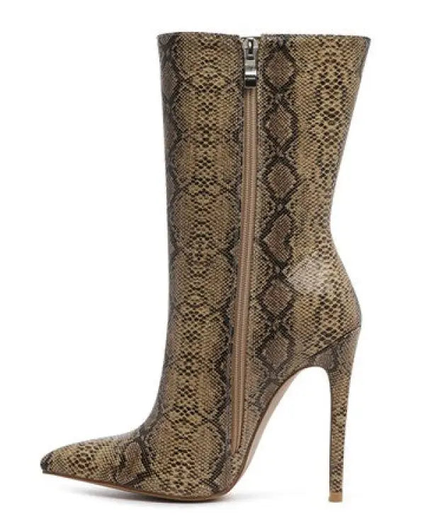 MICAH POINTED STILETTO HIGH ANKLE BOOTS