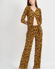 MICRO PLEAT LOUNGE PRINTED PANTS