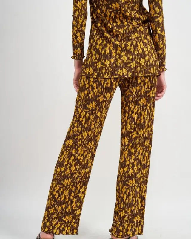 MICRO PLEAT LOUNGE PRINTED PANTS