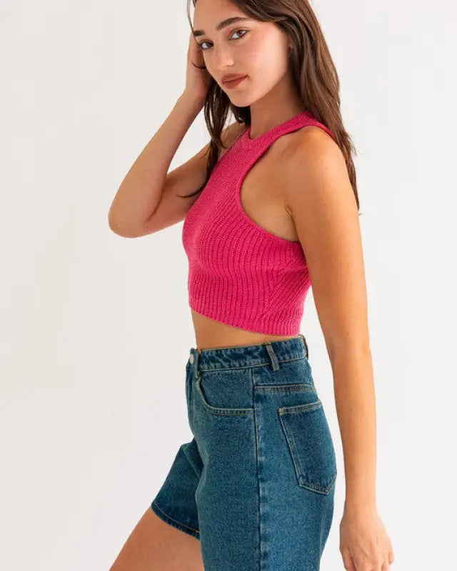 Mid-Length Denim Shorts