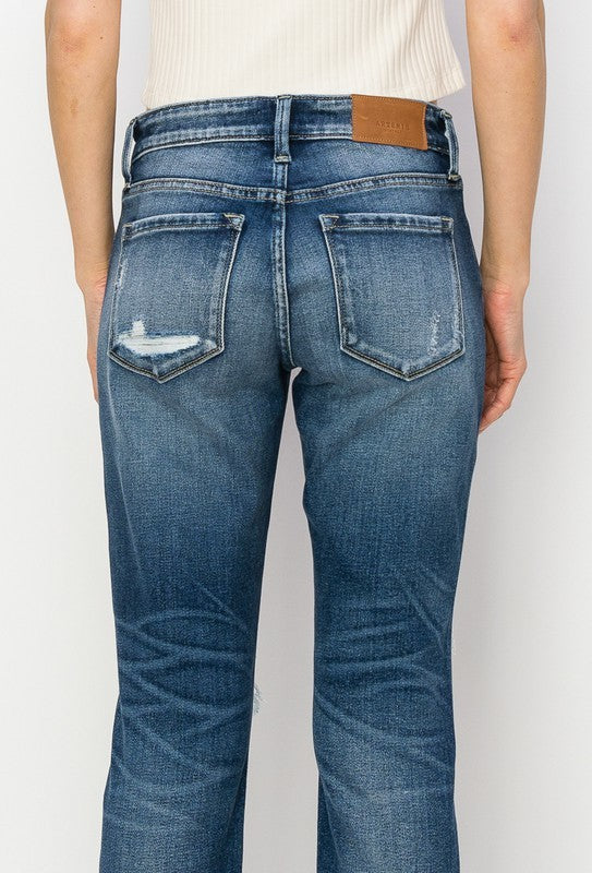 Mid-Rise Boyfriend Cuffed Jeans