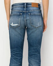 Mid-Rise Boyfriend Cuffed Jeans