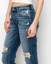 Mid-Rise Boyfriend Cuffed Jeans