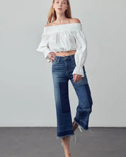 MID - RISE CROP FLARE JEANS