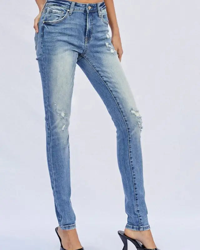 MID RISE FULL SKINNY JEANS