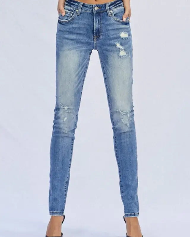 MID RISE FULL SKINNY JEANS