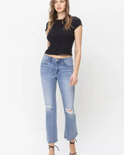 Mid Rise Kick Flare Jeans