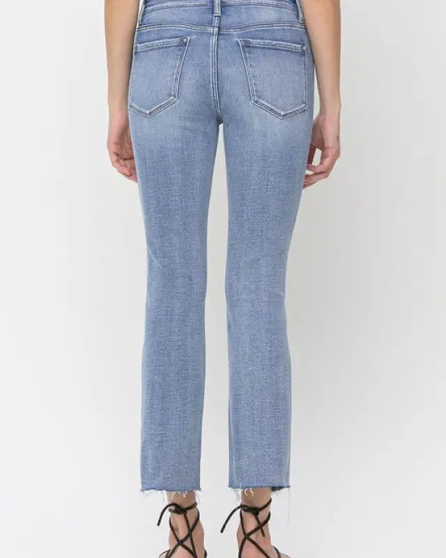 Mid Rise Kick Flare Jeans