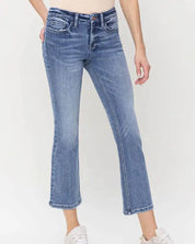 Mid Rise Kick Flare Jeans