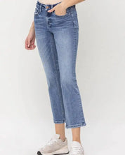 Mid Rise Kick Flare Jeans