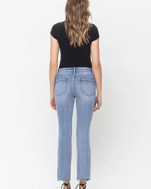 Mid Rise Kick Flare Jeans