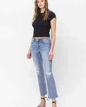 Mid Rise Kick Flare Jeans