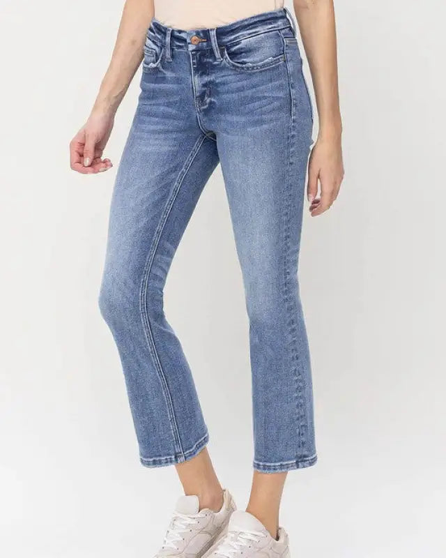 Mid Rise Kick Flare Jeans