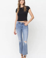 Mid Rise Kick Flare Jeans