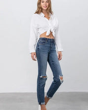 MID - RISE SLIM BOYFRIEND JEANS