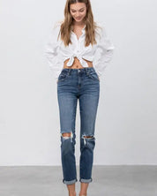 MID - RISE SLIM BOYFRIEND JEANS