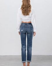 MID - RISE SLIM BOYFRIEND JEANS