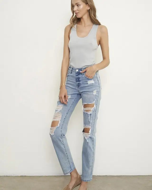 MID RISE SLIM BOYFRIEND JEANS