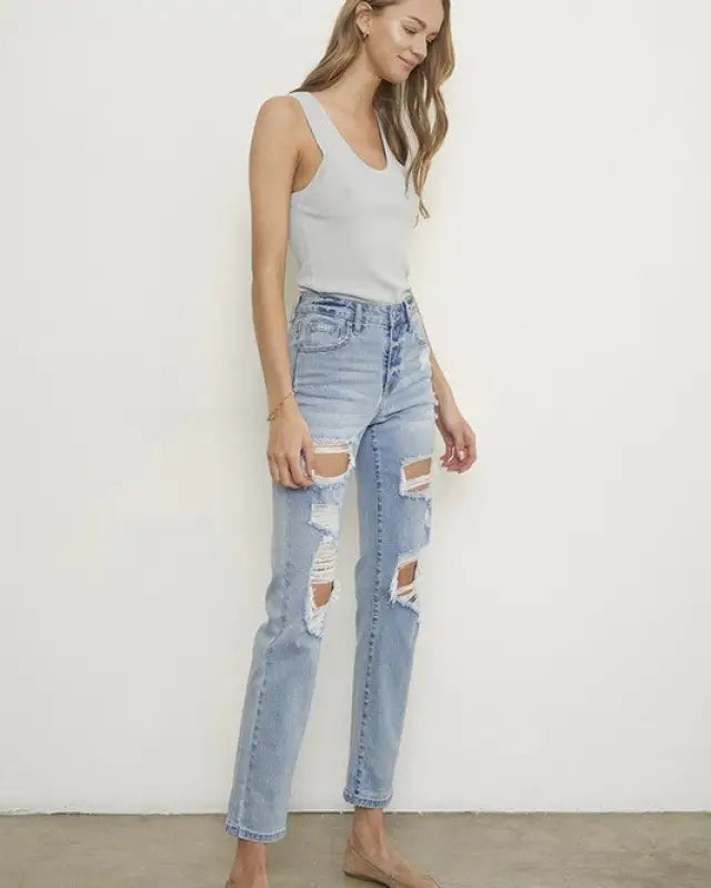 MID RISE SLIM BOYFRIEND JEANS