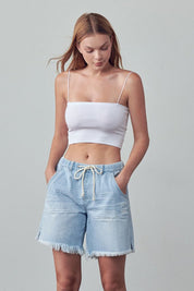 MID - RISE SLOUCH SHORTS - LIGHT / S