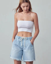 MID - RISE SLOUCH SHORTS - LIGHT / S