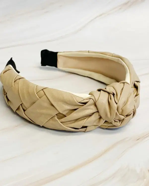 Milano Woven And Knotted Vegan Leather Headband