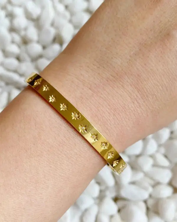 Milky Way Open Bangle Bracelet - Gold / OS