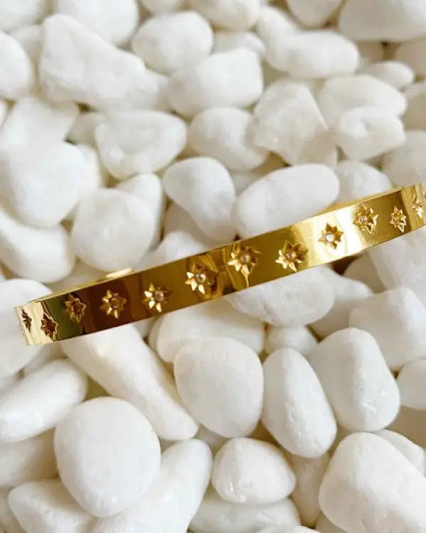 Milky Way Open Bangle Bracelet - Gold / OS