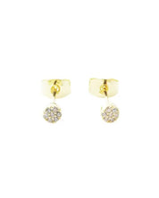 Mini Circle Crystal Stud Earrings - Gold / One Size