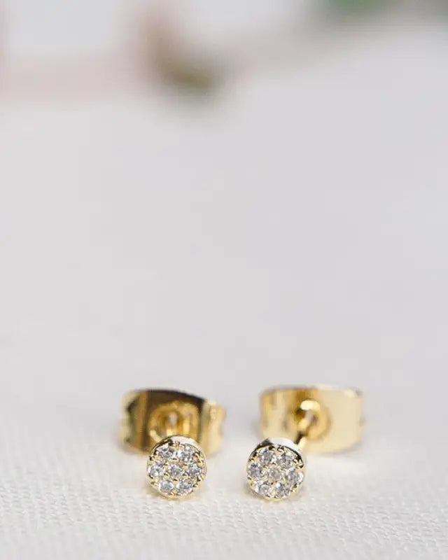 Mini Circle Crystal Stud Earrings