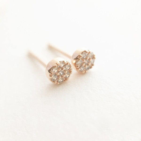 Mini Circle Crystal Stud Earrings